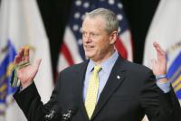 Baker, with business backing, renews push for tax relief